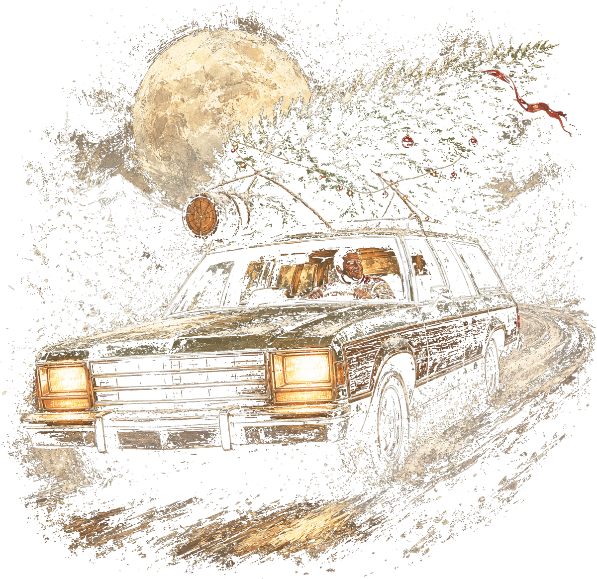 Christmas Tree Station Wagon Print