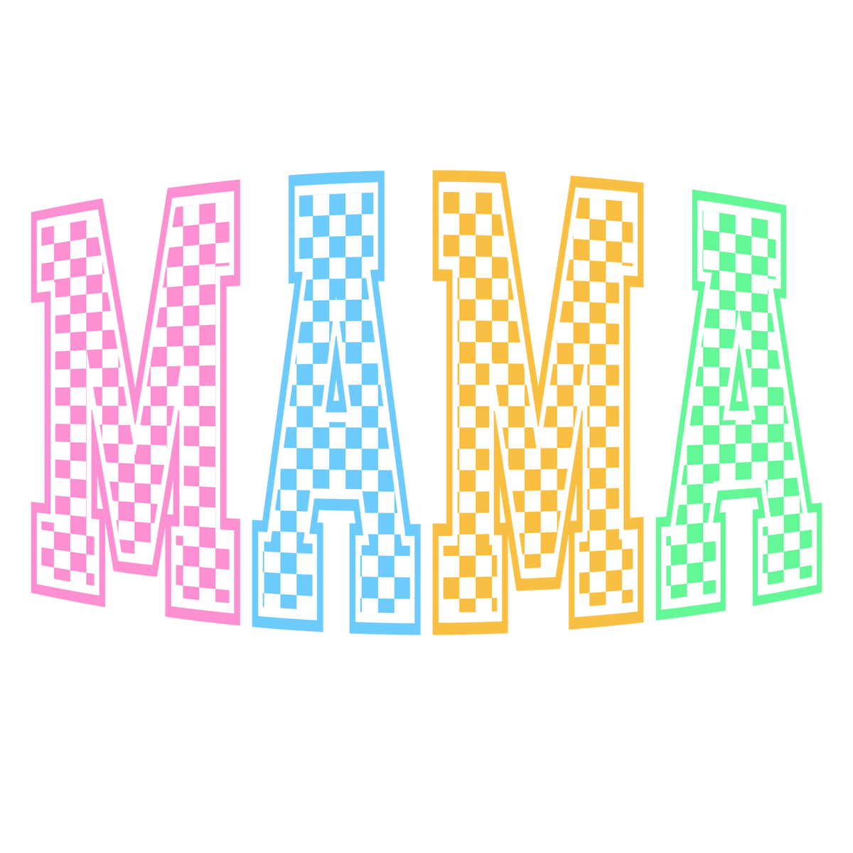Checkered Rainbow Mama Print