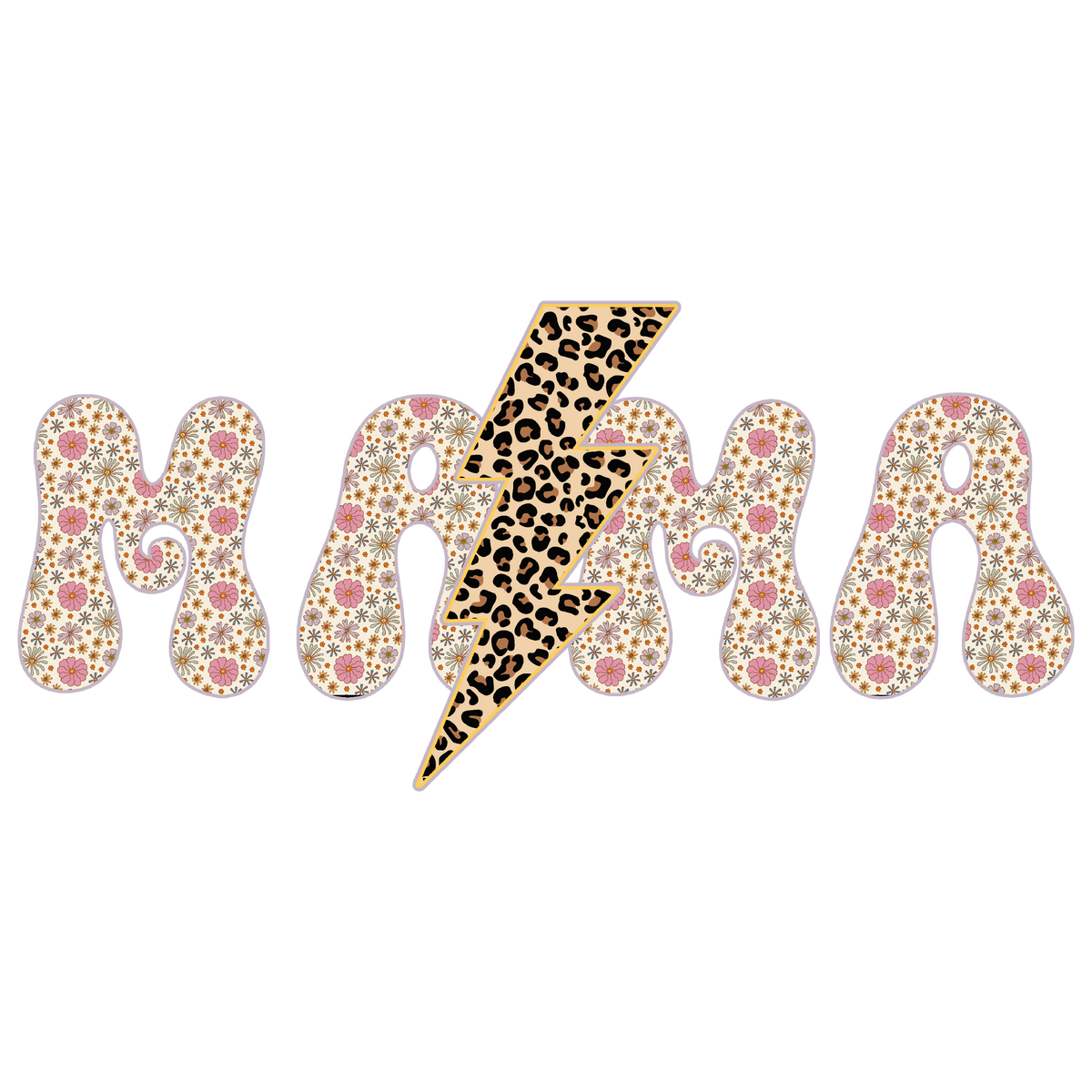Floral Leopard Lightning Mama Print