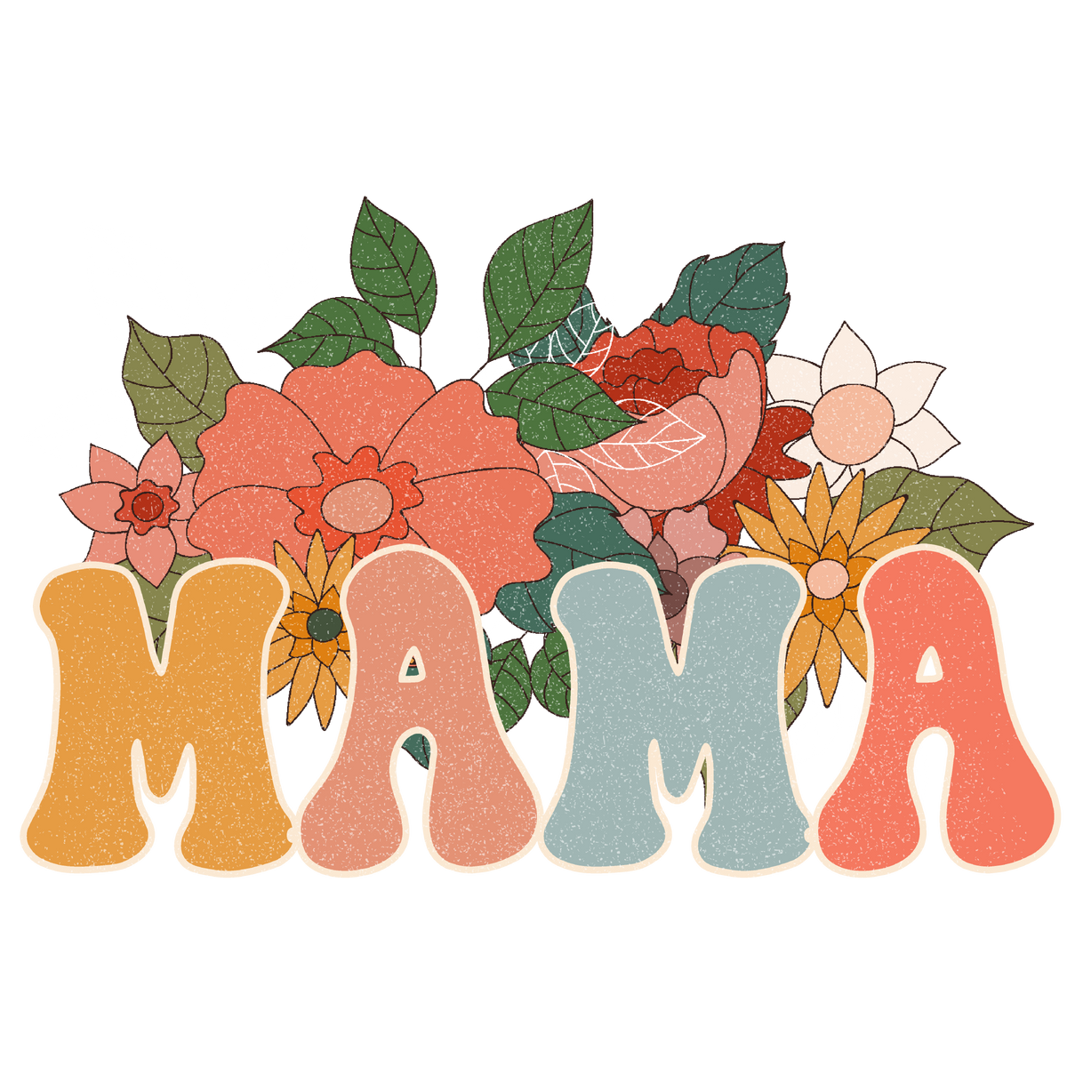 Retro Floral Mama Print