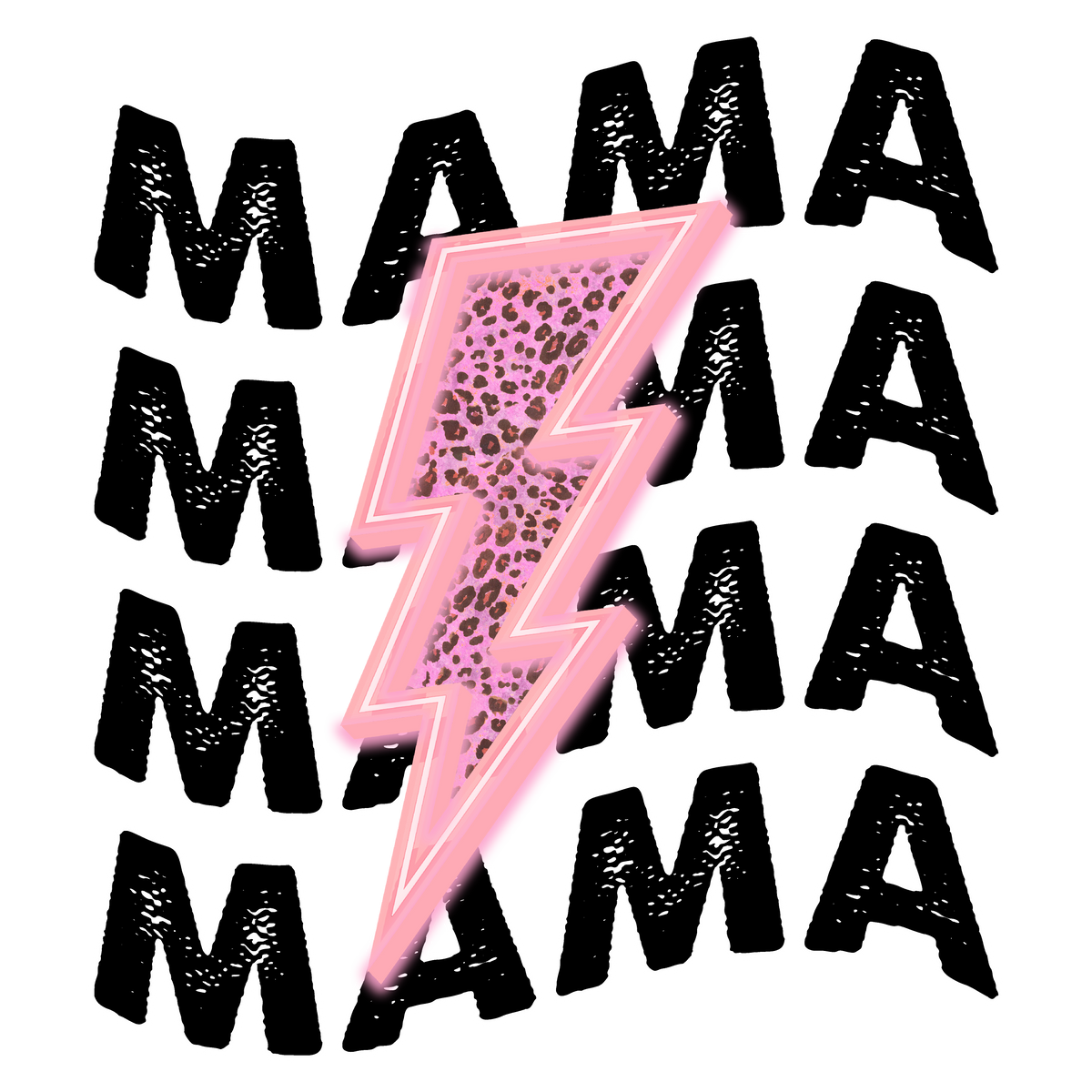 Pink Leopard Lightning Stacked Mama Print