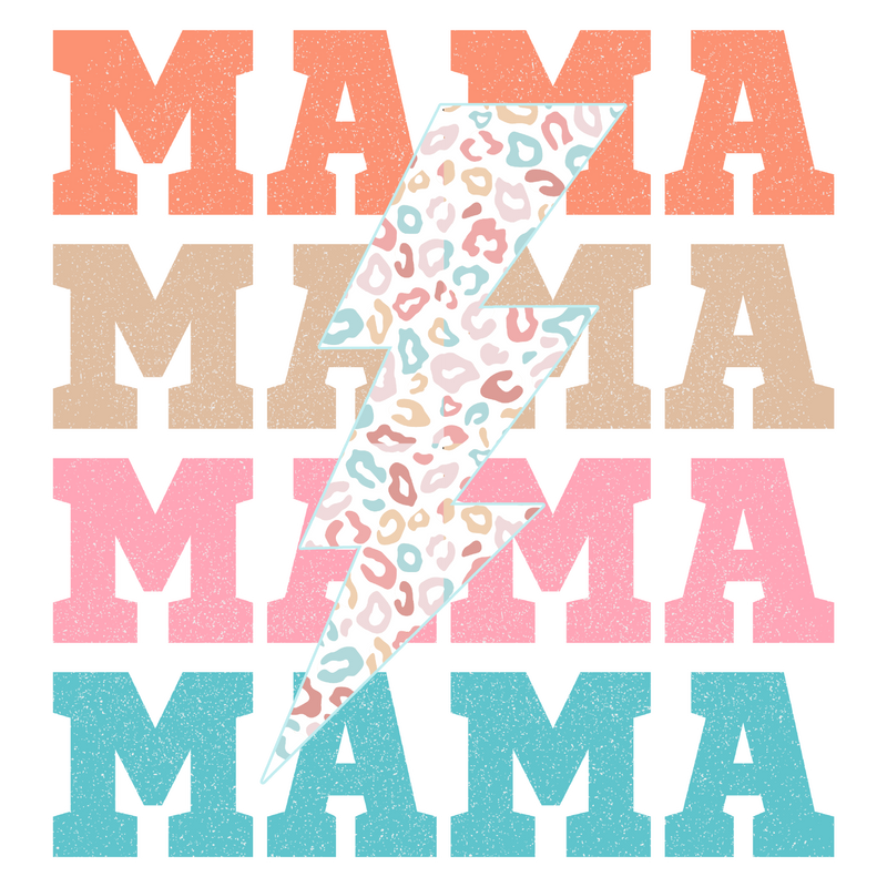 Pastel Leopard Lightning Stacked Mama Print | Bryvie