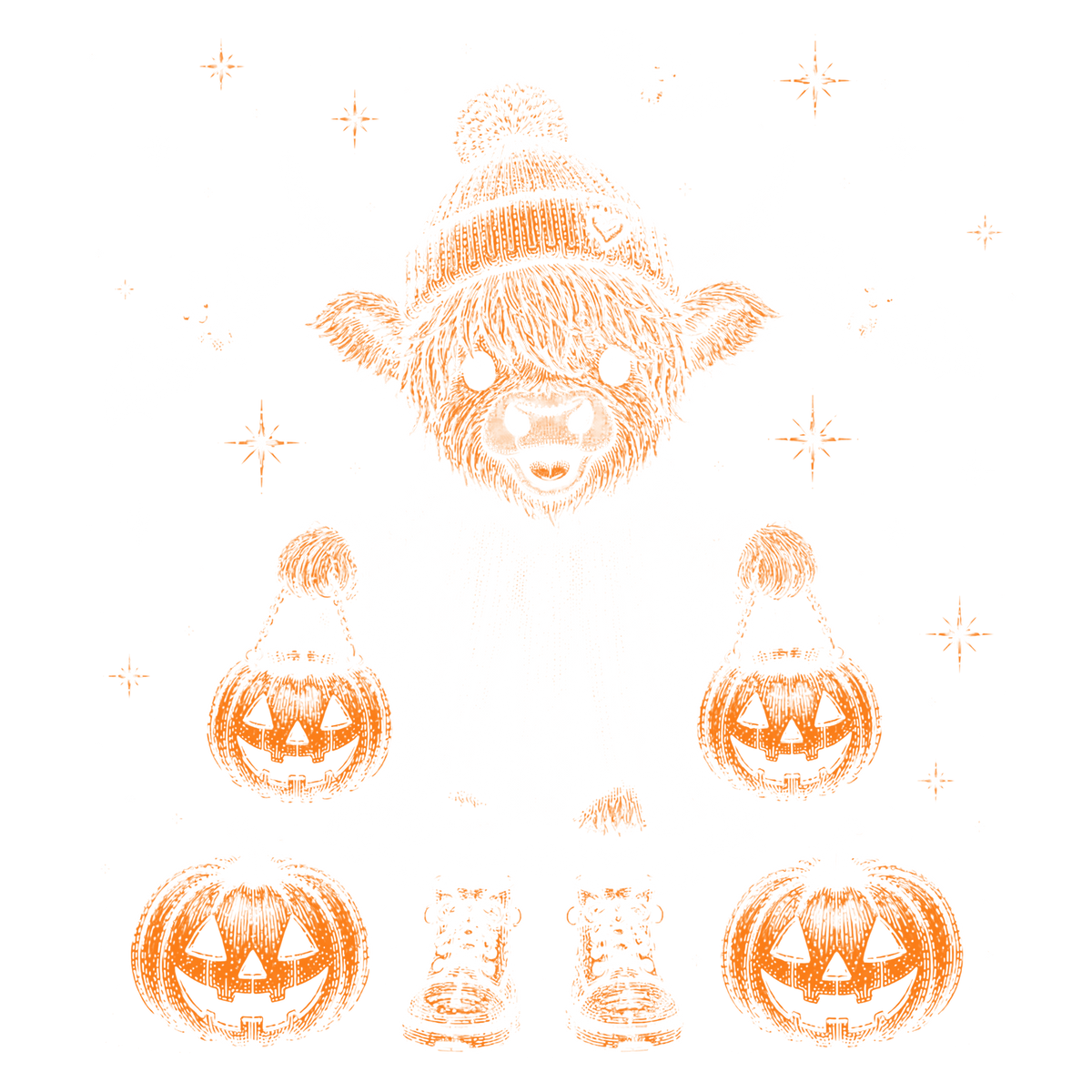 Highland Cow Ghost Costume Print