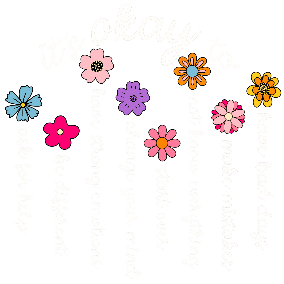 It's Okay To Flowers Print