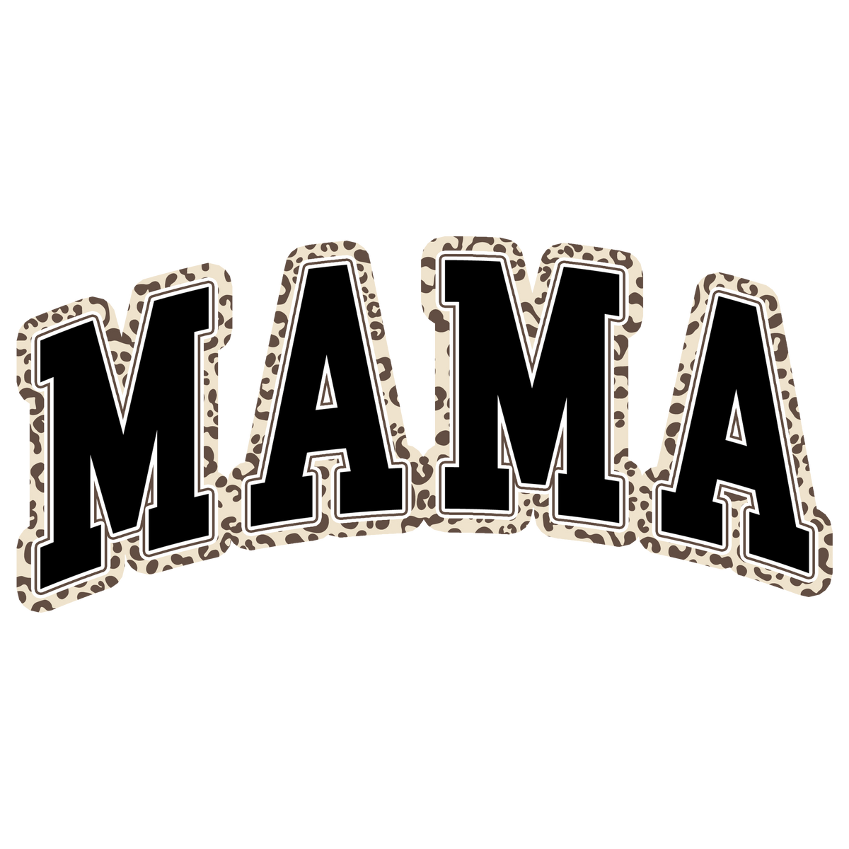 Black Varsity Leopard Outline Mama Print | Bryvie