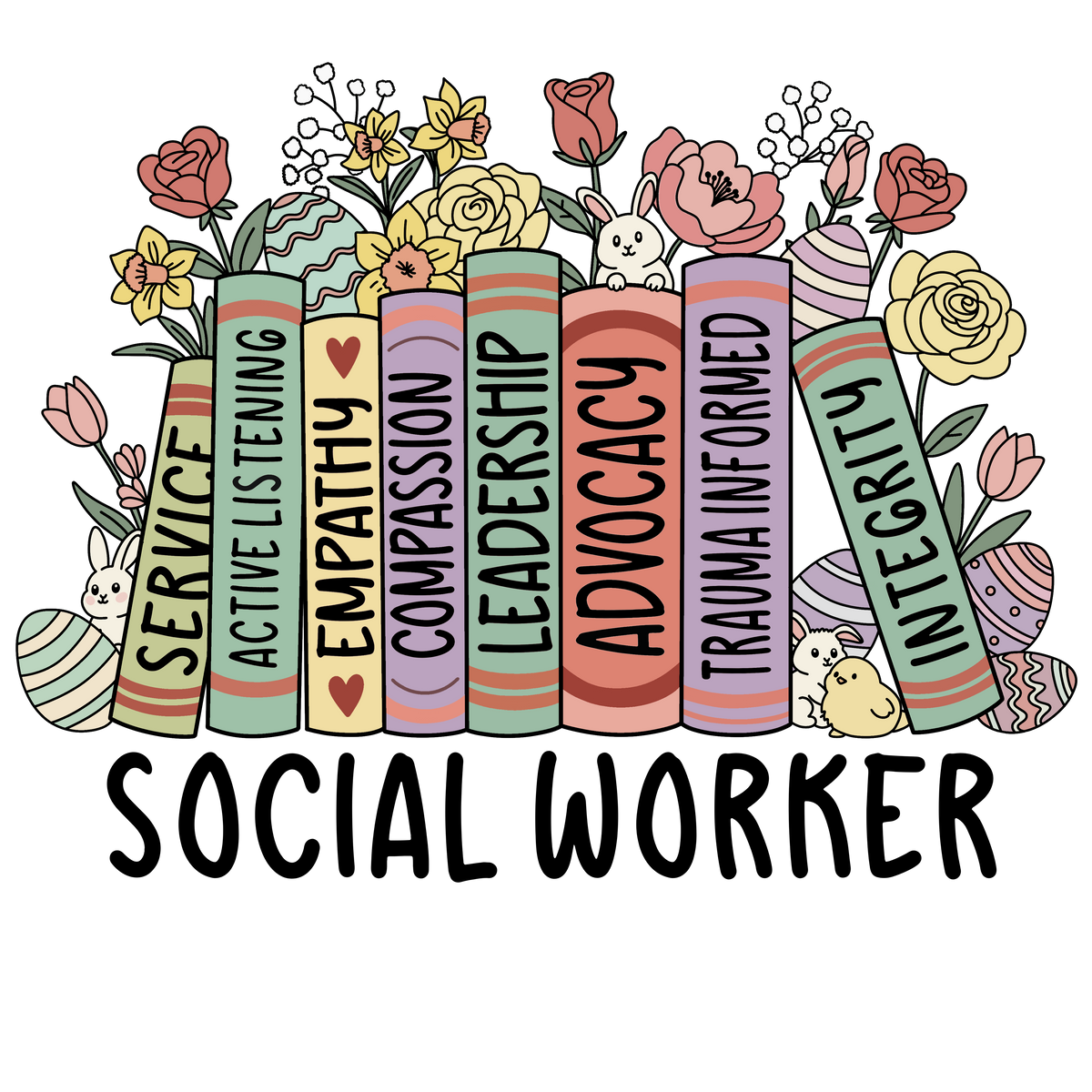 Social Worker Spring Bookshelf Print