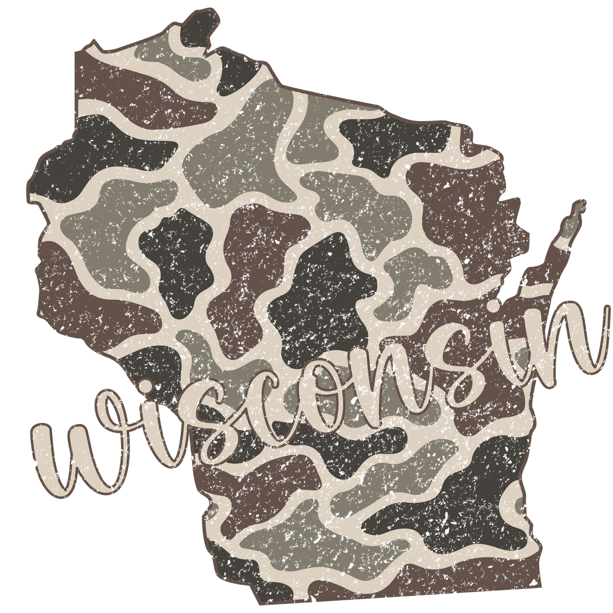 Wisconsin Camo State Print