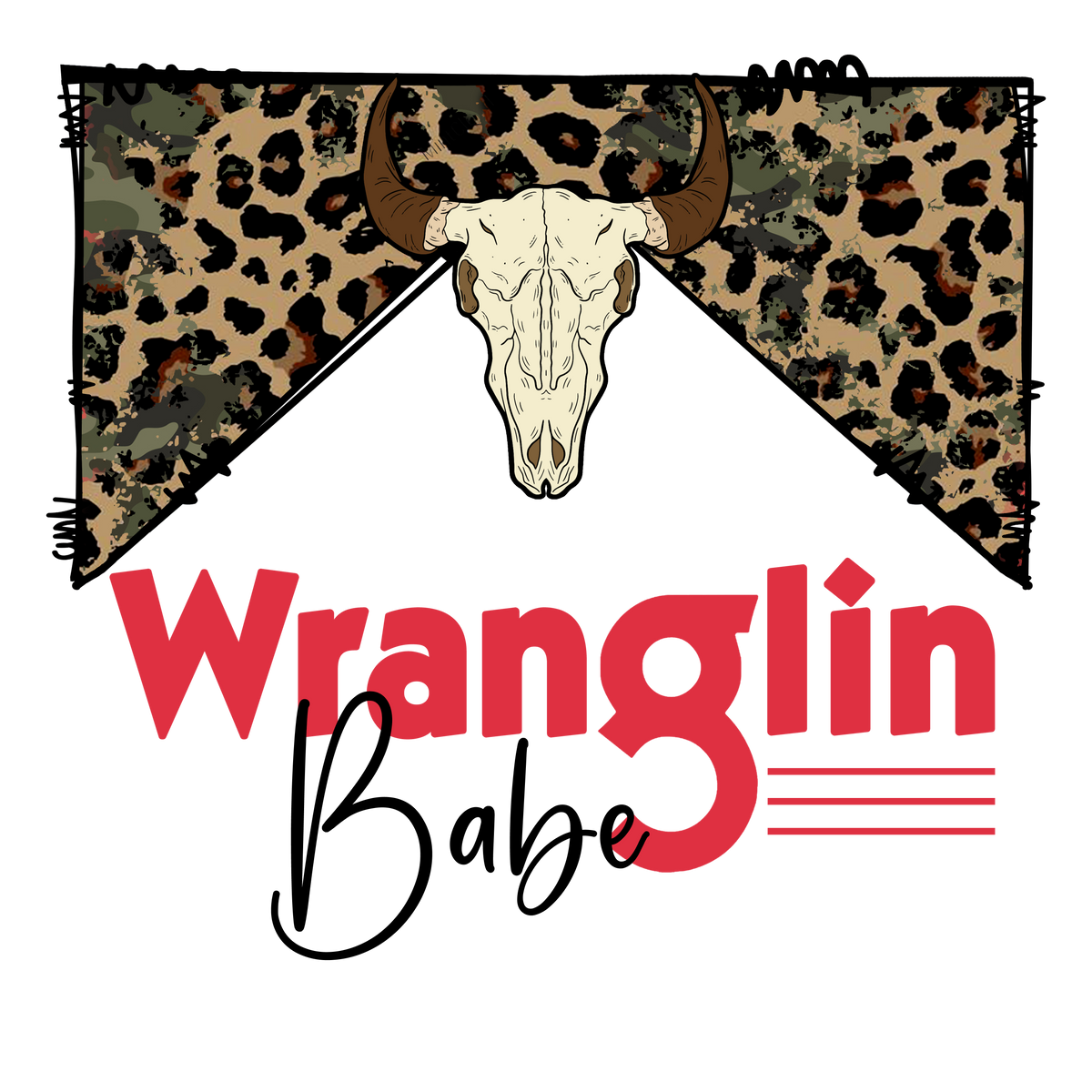 Wranglin Babe Leopard Camo Print