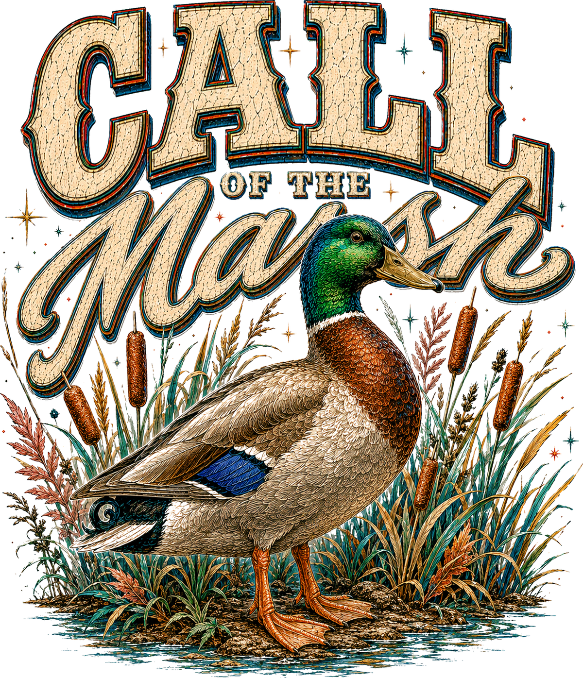Call of the Marsh Mallard Print