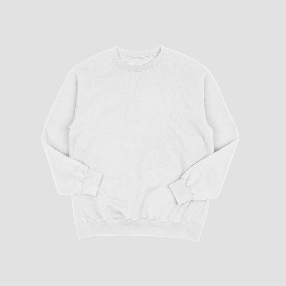 White Gildan crewneck sweatshirt