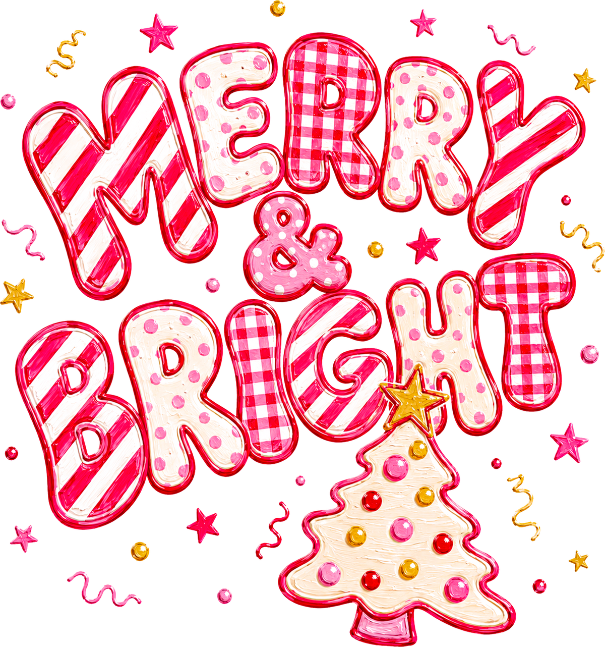 Merry & Bright Pink Candy Print