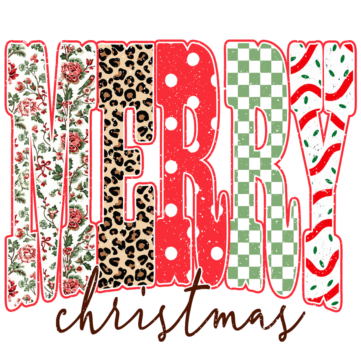Merry Christmas Patterns Print