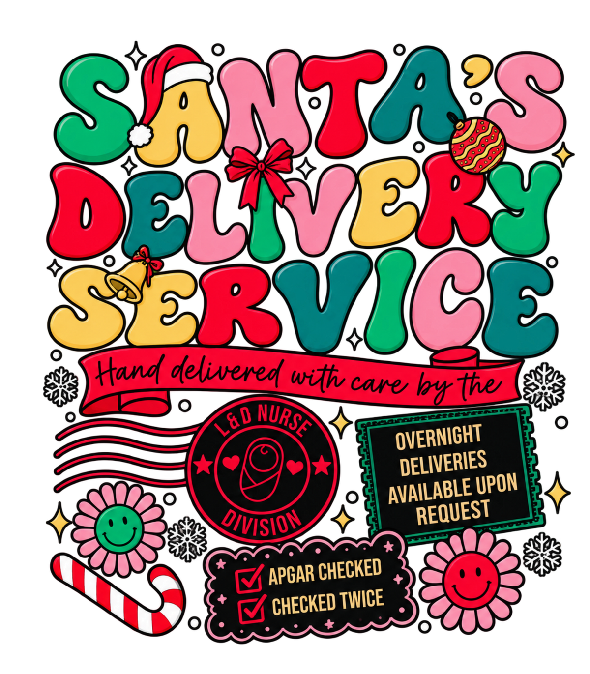 Santa's Delivery Service L&D Nurse Print