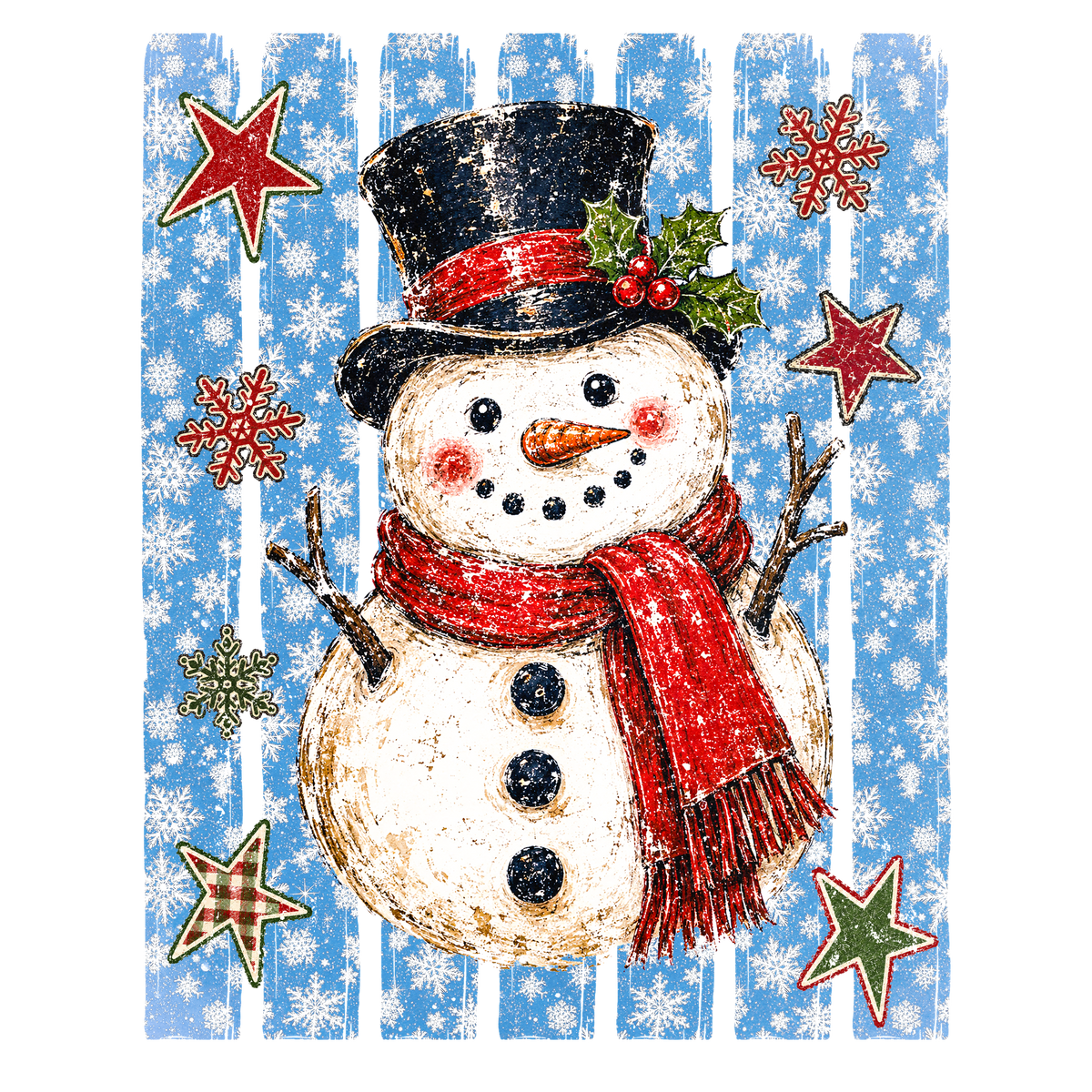 Snowman Plank Print